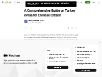 A Comprehensive Guide on Turkey eVisa for Chinese Citizen | by Eturkey