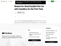 Reason for Selecting Bali Hire Car with Chauffeur for the First Time |