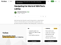 Navigating the World of NSN Parts Listing | by Nationalstocknumbershop
