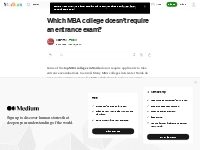 Which MBA college doesn’t require an entrance exam? | by KCC-ITM | Med