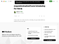 requestAnimationFrame Scheduling For Nerds | by Paul Irish | Medium