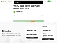 VIRAL, 0898–2088–808 Pabrik Bumbu Tabur GAFI | by Shiemojang | Medium