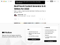 Best Free AI Content Generator   AI Writers For 2023 | ILLUMINATION