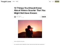 13 Things You Should Know About Veleco Scooter That You Might Not Have