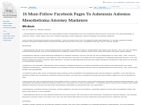 16 Must-Follow Facebook Pages To Asbestosis Asbestos Mesothelioma Atto