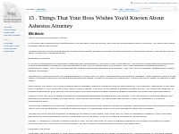 15 . Things That Your Boss Wishes You'd Known About Asbestos Attorney