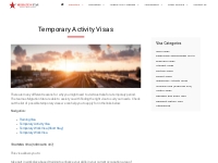 Temporary Activity Visas - Migrationstar