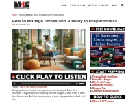 161: How to Manage Stress and Anxiety in Preparedness - Mind4Survival