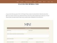 IV   IM Doctor Referral Form - MINT Clinic