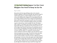 15 Up-And-Coming Jaguar Car Key Cover Bloggers You Need To Keep An Eye