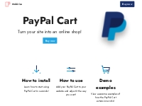 Mobirise PayPal Cart Extension