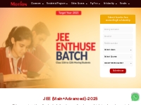 IIT-JEE (Main+Advanced) Coaching Classes in Kota for class 12th, Cours