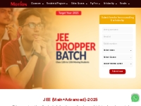 IIT-JEE (Main+Advanced) coaching institute in Kota for droppers, Fee S
