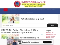 MEPCO Bill Online 2024 - Online MEPCO Bill Check / Download