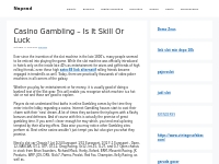 Casino Gambling   Is It Skill Or Luck   Napead