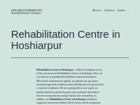 Rehabilitation Centre in Hoshiarpur - Lifeline Foundations