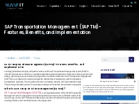 SAP TM - Features, Benefits, and Implementation