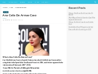 Ana Celia De Armas Caso Bio, Net Worth, Height, Weight