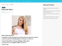 Hannah Hays Bio, Net Worth, Height, Weight, Relationship