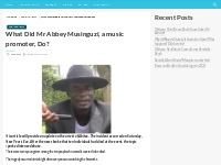 What Did Mr Abbey Musinguzi, a music promoter, Do?