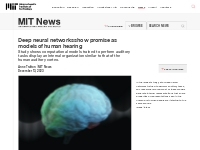 Deep neural networks show promise as models of human hearing | MIT New