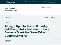 A Bright Spot for Solar: Berkeley Lab Study Finds that Photovoltaic Sy