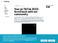 Year on TikTok 2023: Scroll back with our community | TikTok Newsroom