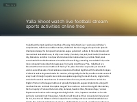 Yalla Shoot watch live football stream sports activitie...