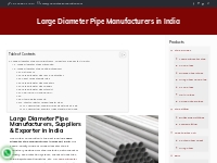 Large Diameter Pipe Manufacturers in India - Nova Steel Corporation