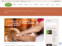 10 Benefits of Massage that Impact the Mind and Body | Nurture Wellnes