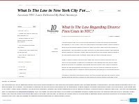What Is The Law Regarding Divorce Fees/Costs in NYC? | What Is The Law