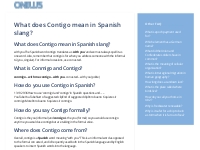What does Contigo mean in Spanish slang? - Onews