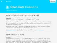 Open Data Commons Open Database License (ODbL) v1.0 — Open Data Common