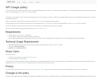 API Usage policy