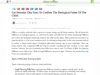 Get Paternity Dna Tests To Confirm The Biological Father Of The Child 