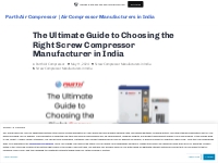 The Ultimate Guide to Choosing the Right Screw Compressor Manufacturer