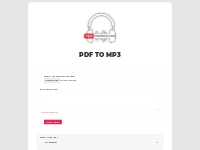 PDF To Mp3 | Convert PDF To Speech | Free, Online Multilingual PDF - T