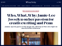 Who, What, Why: Jamie-Lee Josselyn on her passion for creative writing