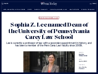 Sophia Z. Lee named Dean of the University of Pennsylvania Carey Law S