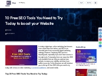 10 Free SEO Tools You Need to Try Today to boost your Website