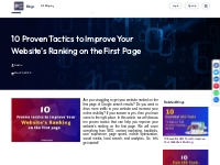 10 Proven Tactics to Improve Your Website's Ranking