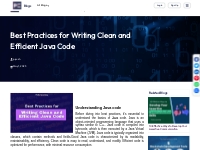Best Practices for Writing Clean and Efficient Java Code