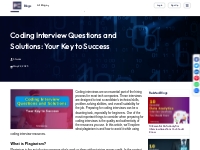 Coding Interview Questions and Solutions: Your Key to Success