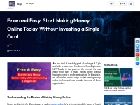 Free and Easy: Start Making Money Online Today Without