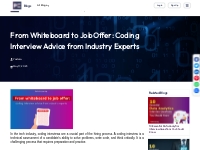 From Whiteboard to Job Offer: Coding Interview Advice
