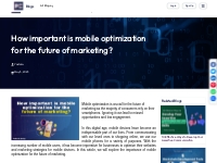 How important is mobile optimization for the future of