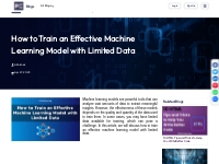 How to Train an Effective Machine Learning Model with