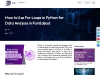 How to Use For Loops in Python for Data Analysis in Faridabad