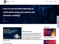 How to use machine learning to optimize business processes