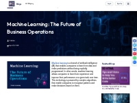 Machine Learning: The Future of Business Operations